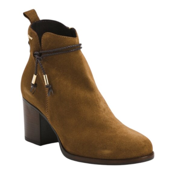 IGI&CO Made In Italy Suede Heeled Booties With Side Strap And Tie Detail - Picture 1 of 3